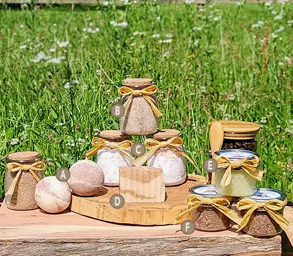 Carmel-Latte-600x525-product-lettering Caramel Latte scent line with alphanumeric notation for each product.