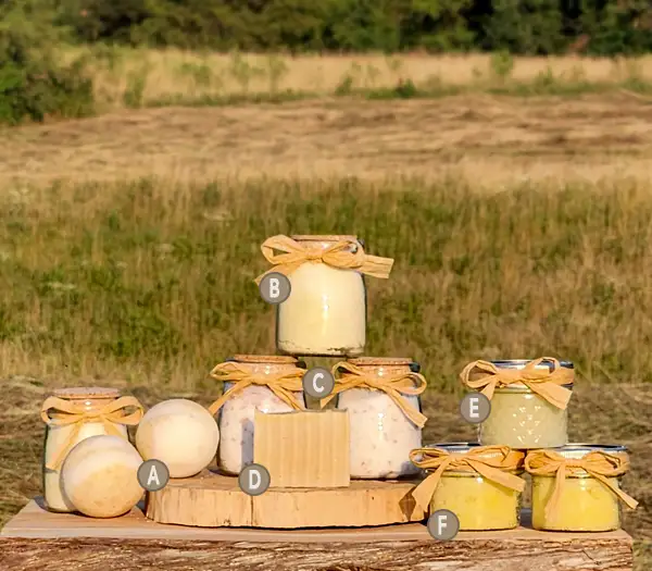 Honeysuckle scent line with alphanumeric notation for each product.