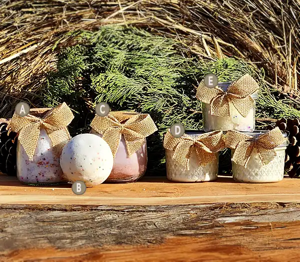 Christmas-Cookie-600x525-product-lettering Christmas Cookie scent line with alphanumeric notation for each product.